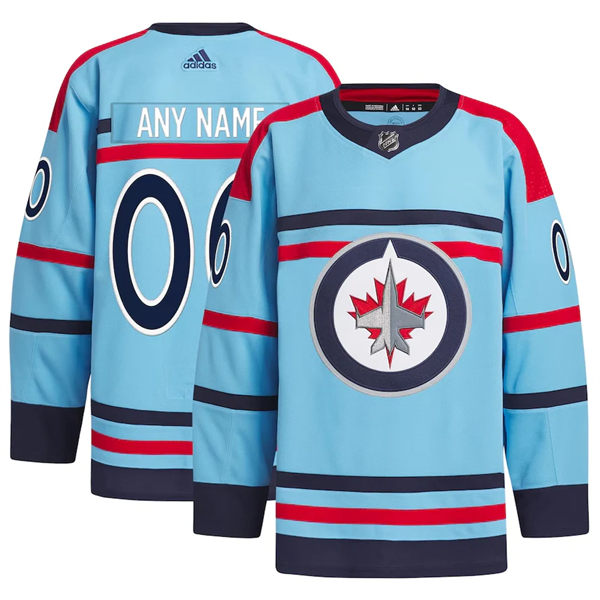 Men's Winnipeg Jets Custom Fanatics Light Blue Anniversary Premier Jersey